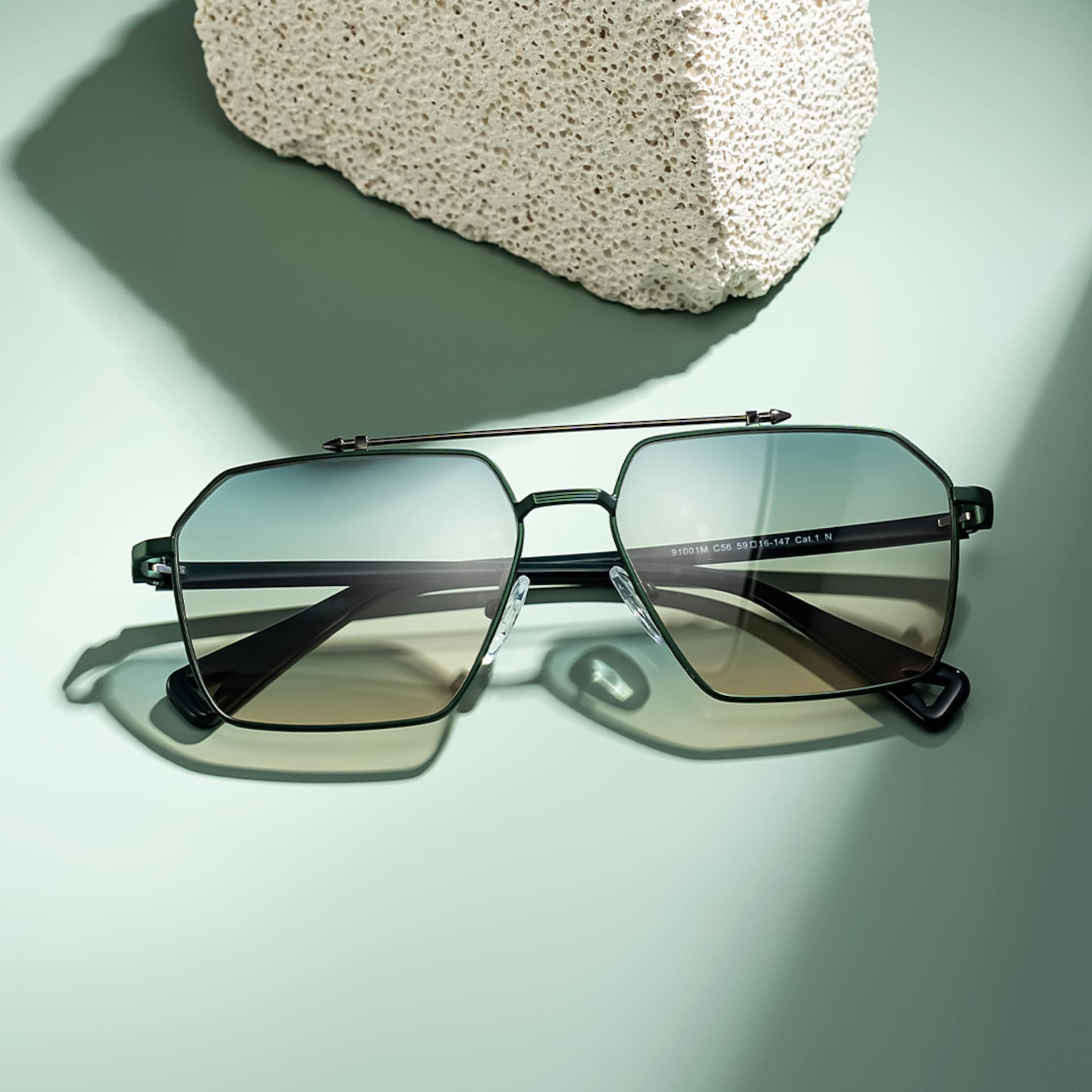 Casablanca Green Aviator Sunglasses Online | Zeelool0