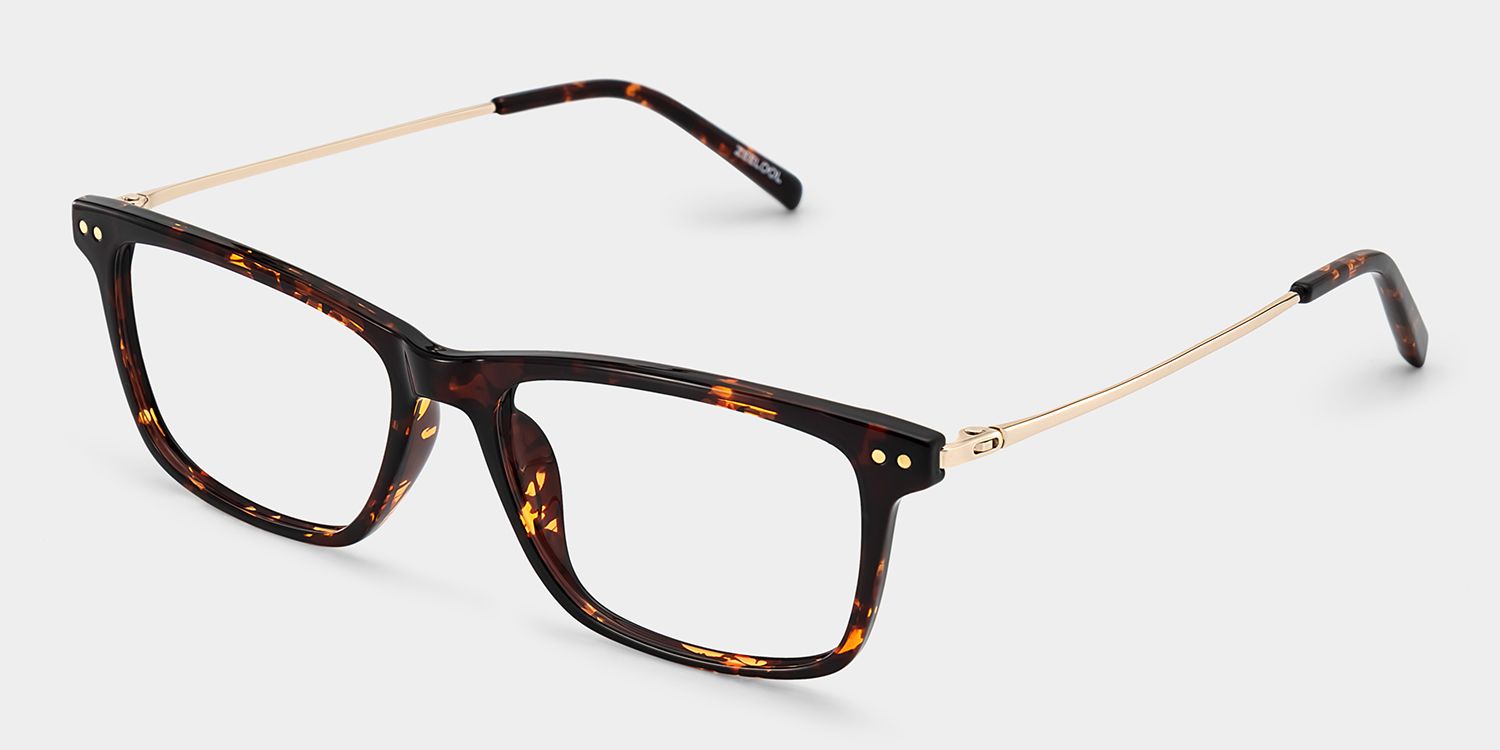 Eleanor Rectangle Brown Glasses with Wide Frame | ZEELOOL3