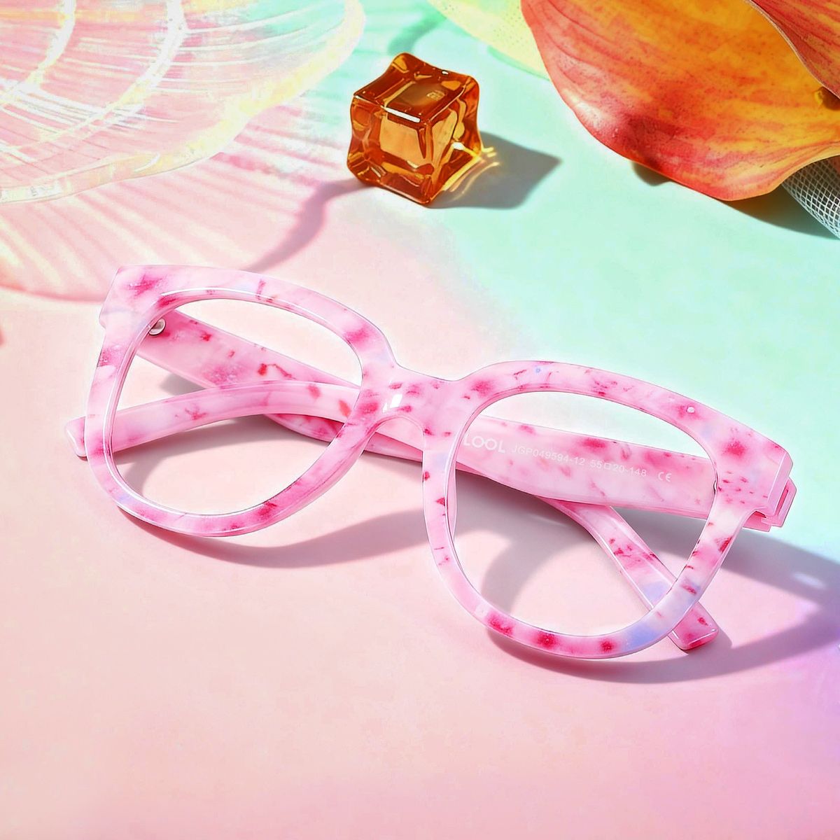 Pink Square Frame Glasses - Harrell on Sale | Zeelool
