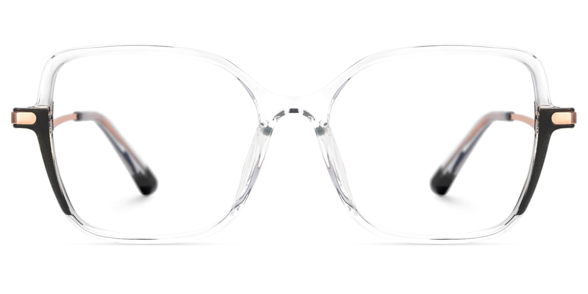 Rendon thin black crystal eyeglass frames in Square Design | Zeelool0