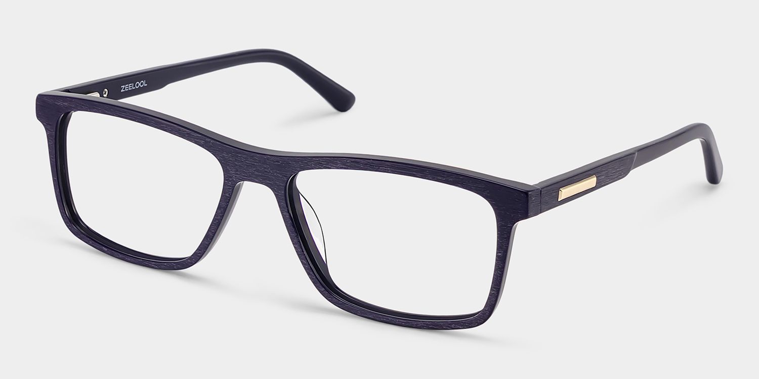 Daniel Dark Blue Rectangle Acetate Frame Glasses for Men | ZEELOOL3