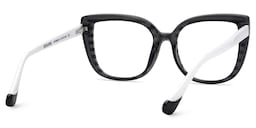 Fenn Cateye Black White Glasses5