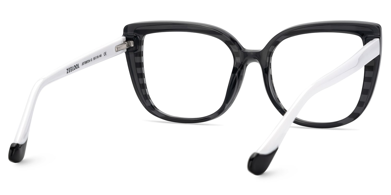 Fenn Cateye Black White Glasses5