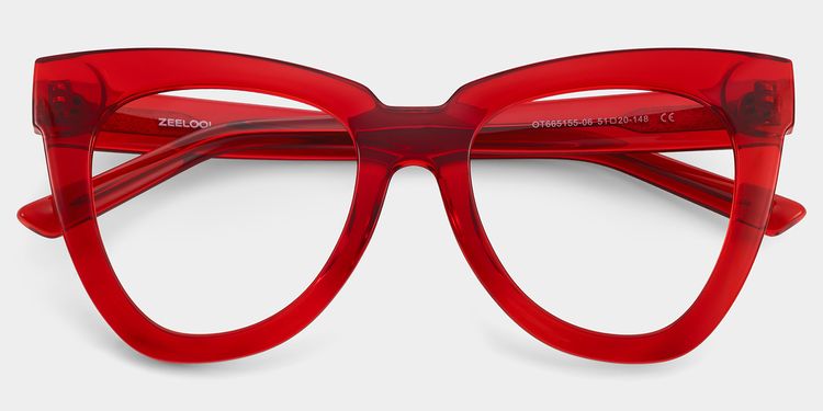 Yaser Red Cat eye Glasses