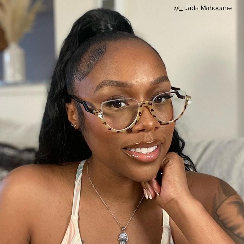 Felicia Cateye Tortoise Eyeglasses and Clear Half-Frames4