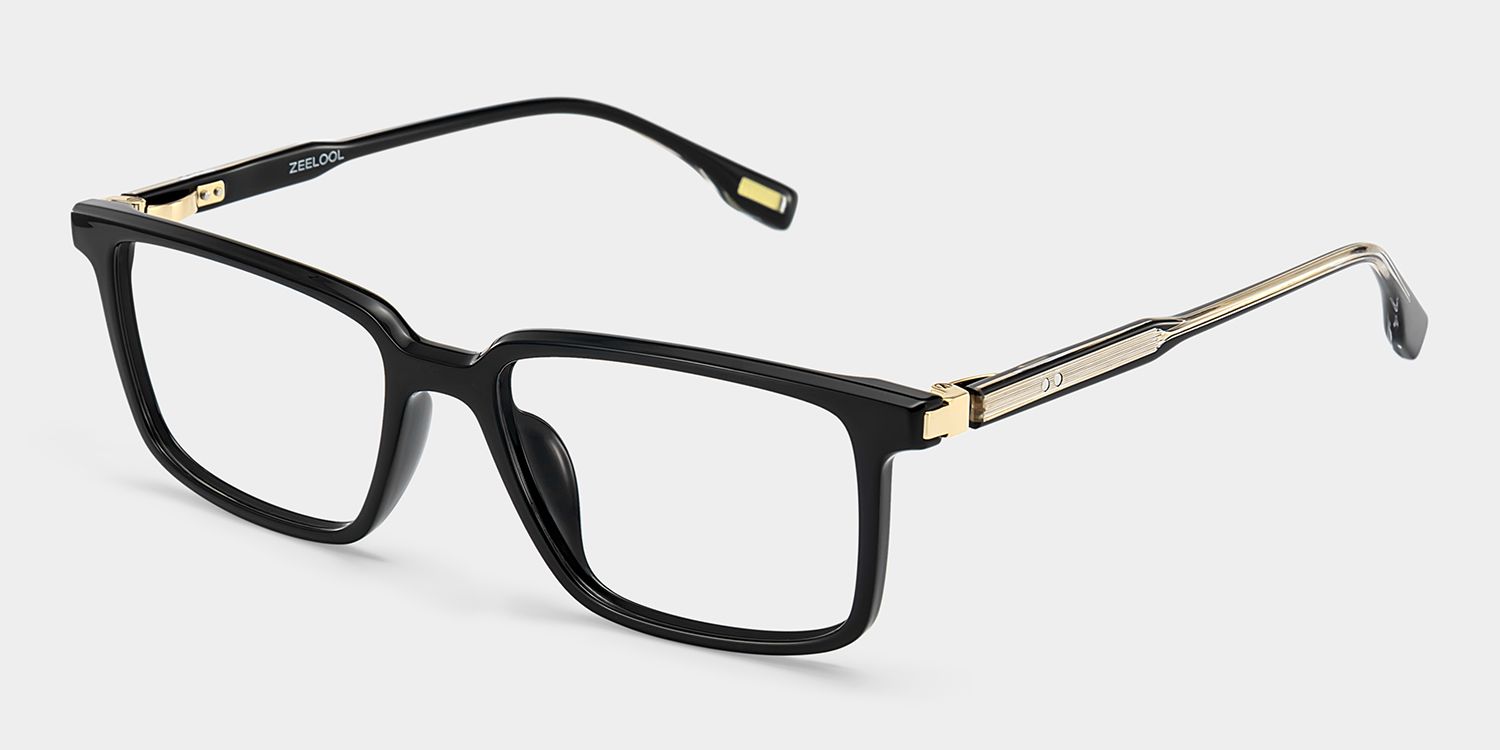 Cyrus Pillowed Rectangle Glasses with Black Frames | ZEELOOL4