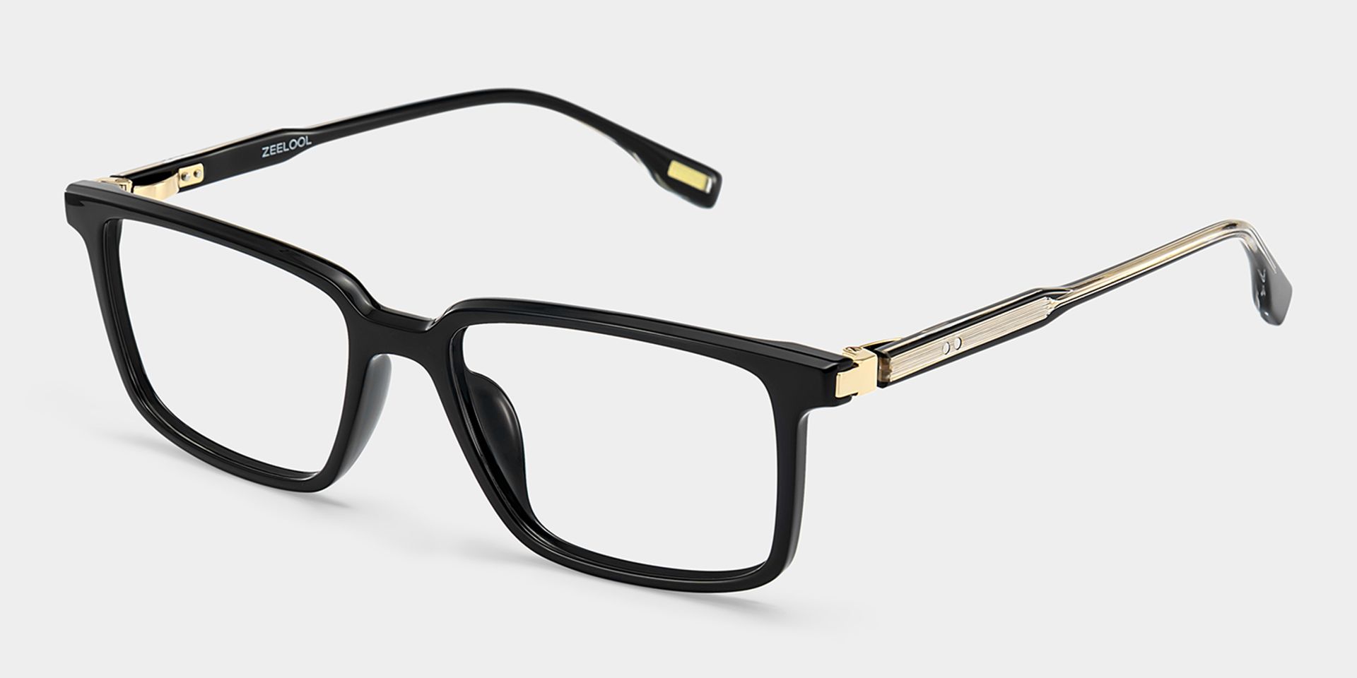 Cyrus Pillowed Rectangle Glasses with Black Frames | ZEELOOL4