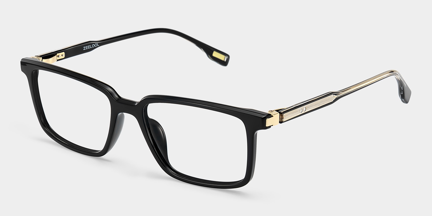 Cyrus Rectangle Black Glasses3