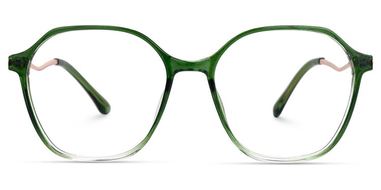 Lekesha Geometric Green Glasses