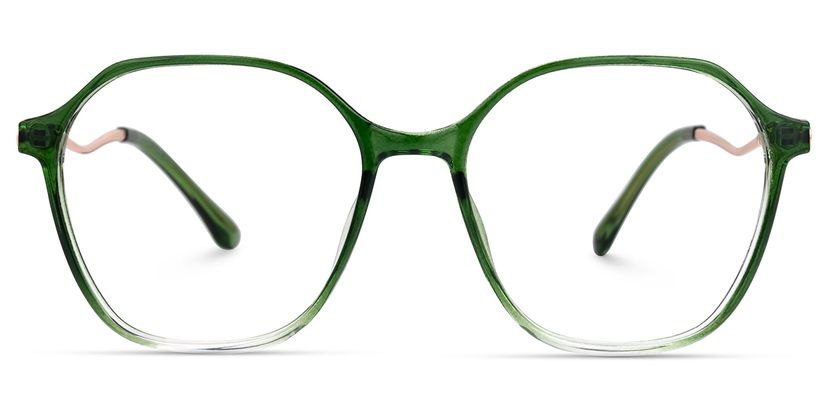 Lekesha Geometric Green Glasses