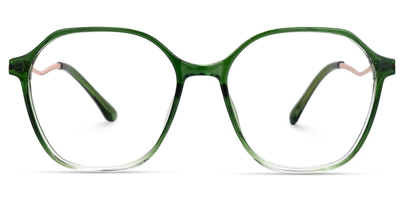 Lekesha Geometric Green Glasses