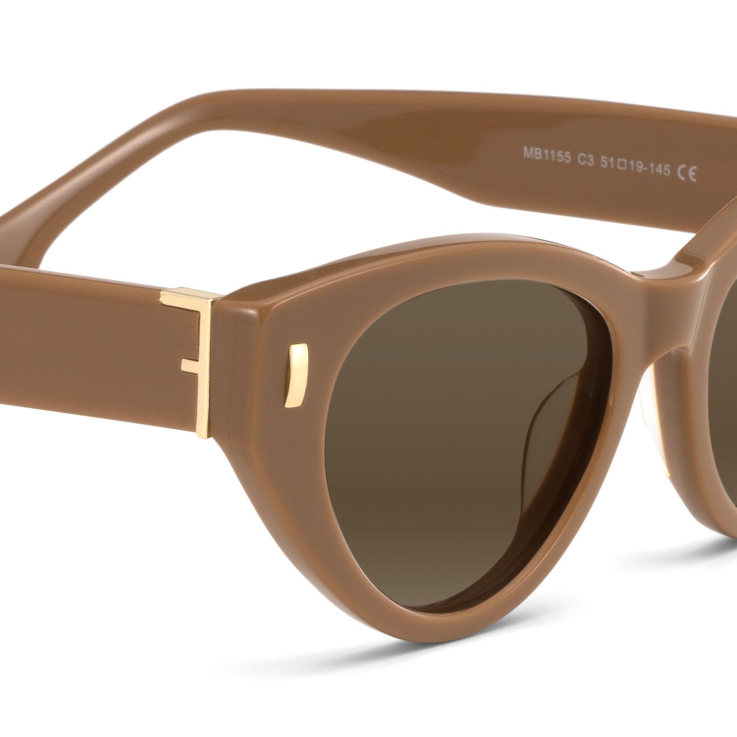 Azura Brown Cat Eye Polarized Sunglasses Online | Zeelool4
