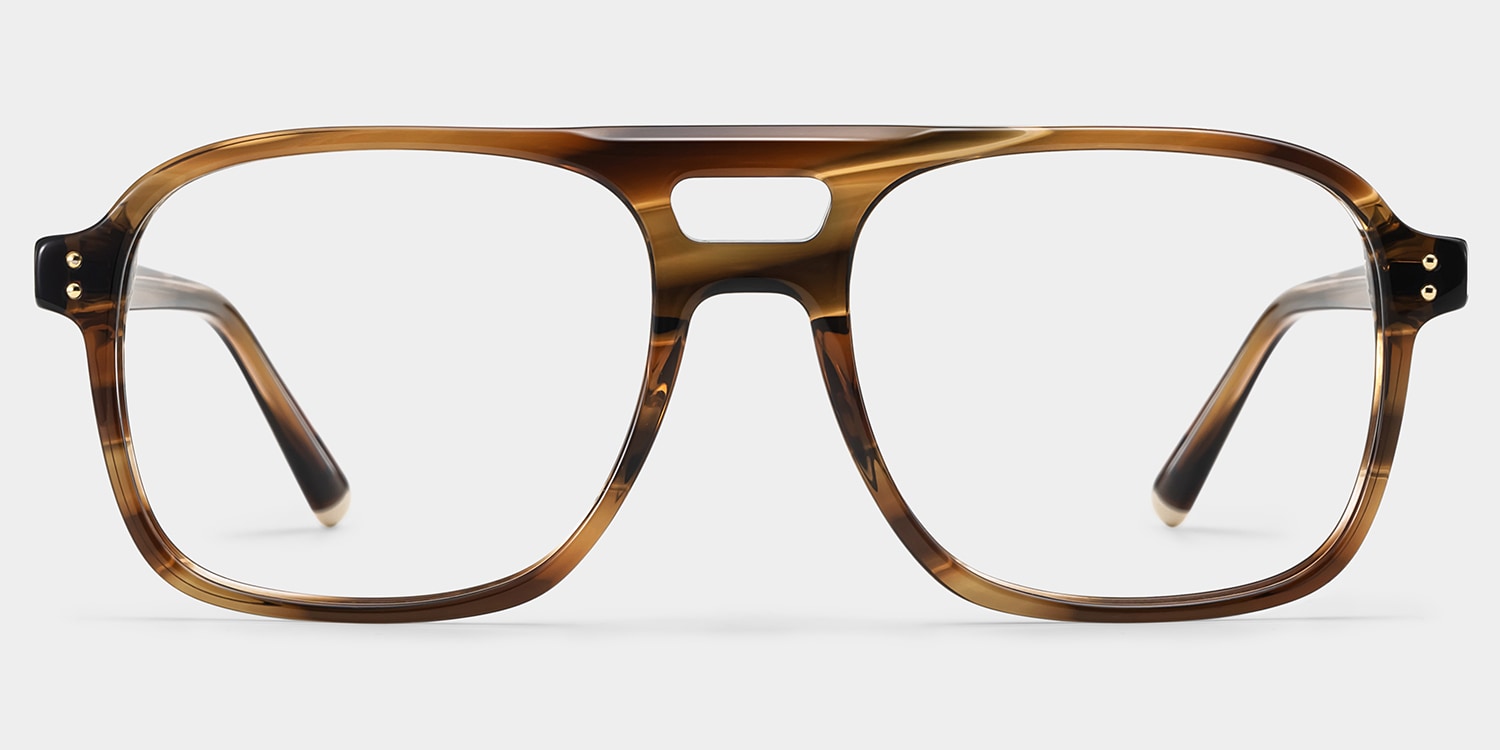 Athena Aviator Brown Glasses