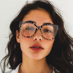 Reineke Zebra Print Square Glasses4