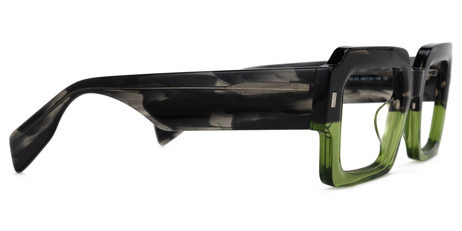 Bobbee Square Black-Green Glasses | Zeelool Glasses2