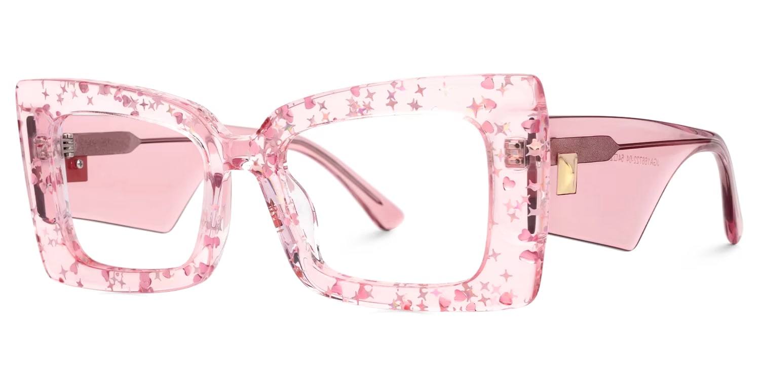 Mitia Rectangle Pink Glasses1