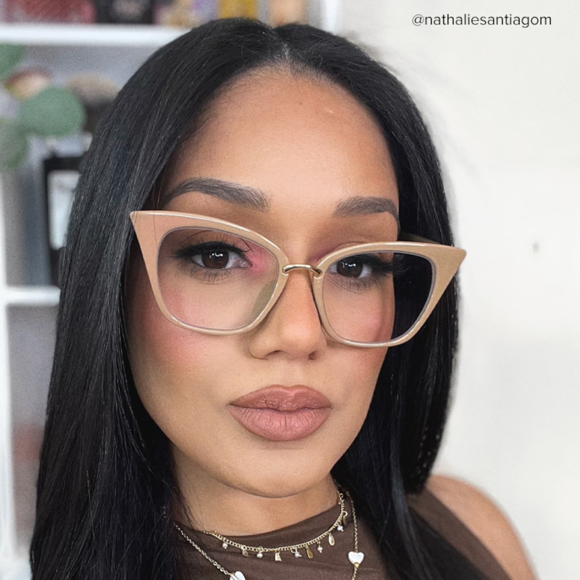 Chandrikar Cateye Mocha Frame Glasses | Zeelool Glasses4