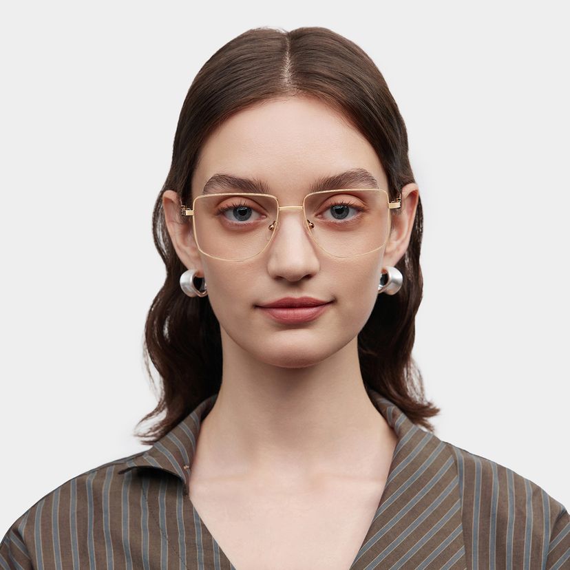 Felicity Geometric Gold Yellow Glasses