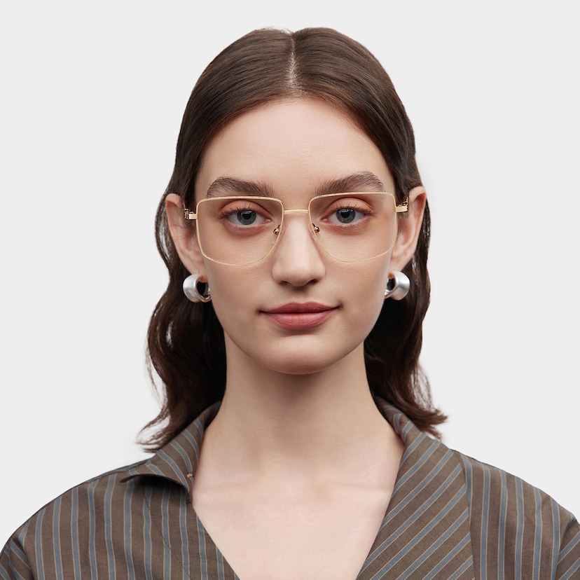 Felicity Geometric Gold Yellow Glasses