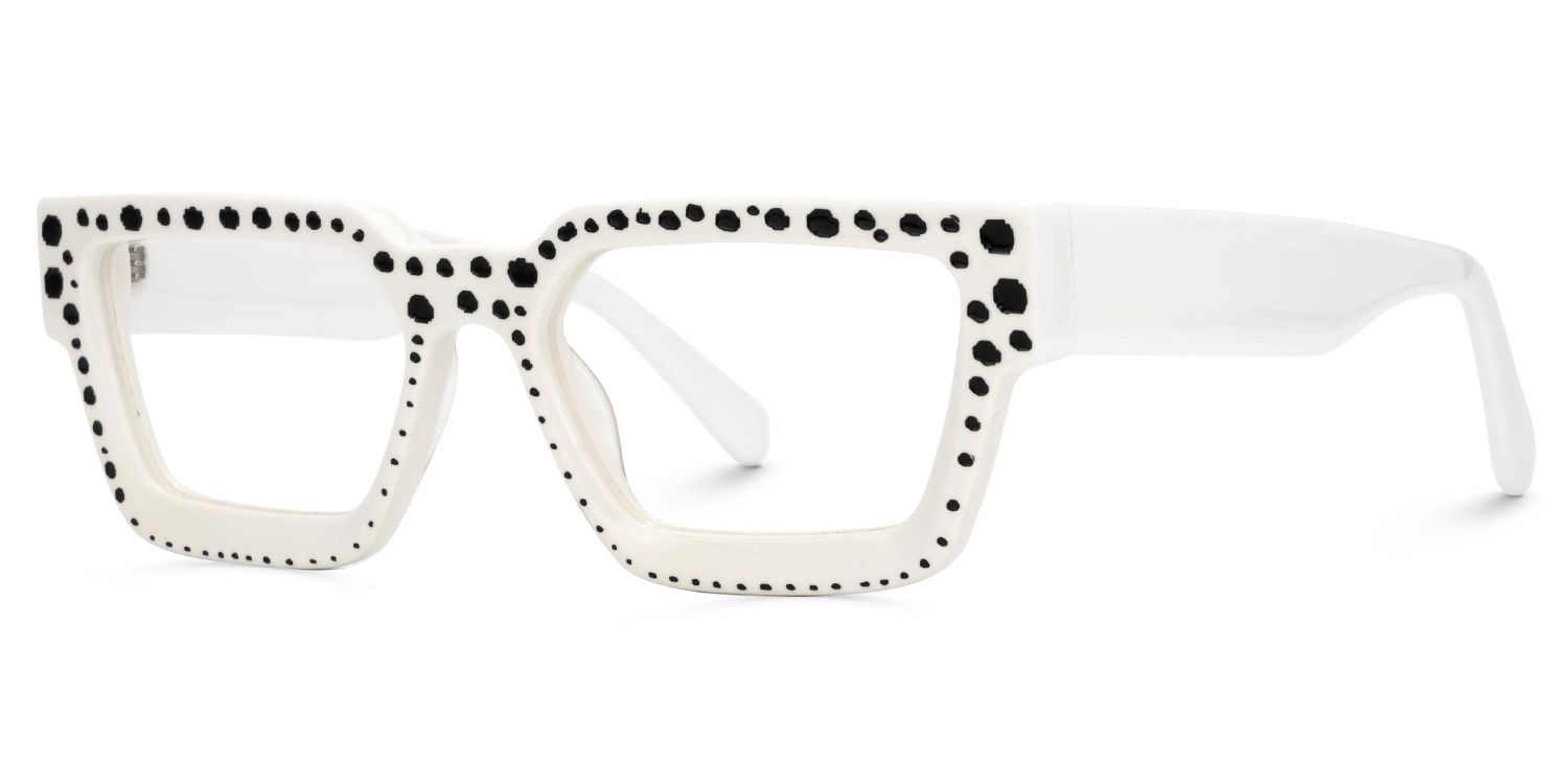Gabriela Acetate Rectangle White Frame Glasses | Zeelool1