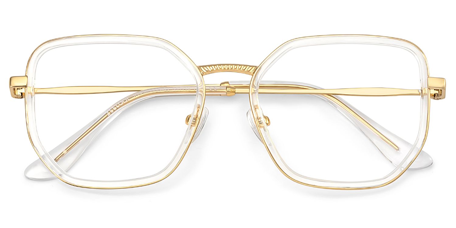 Levi Eyeglasses in Geometric Gold Frame | Zeelool2
