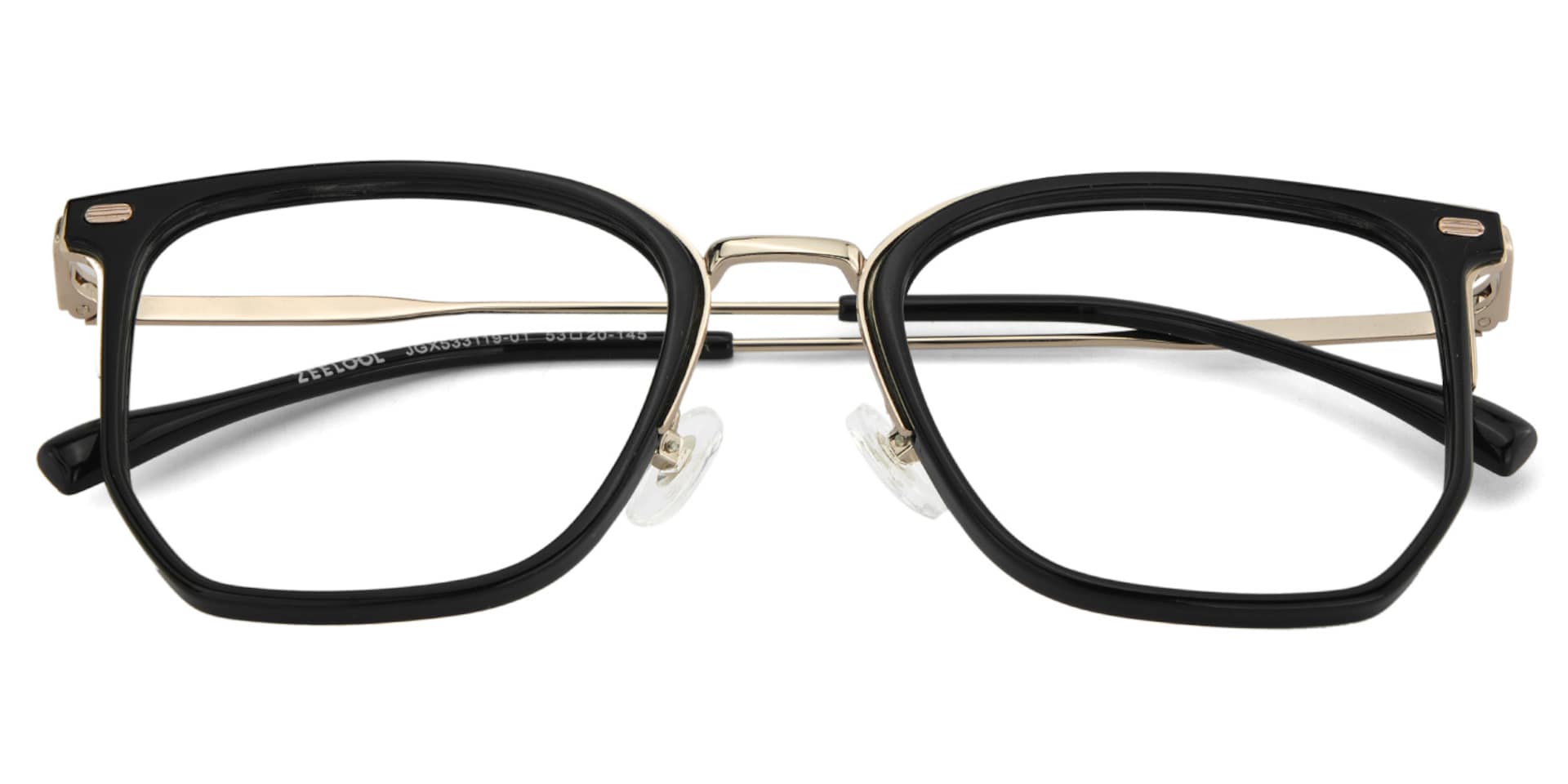 Roque Mixed-material Geometric Black Frame Glasses | Zeelool1
