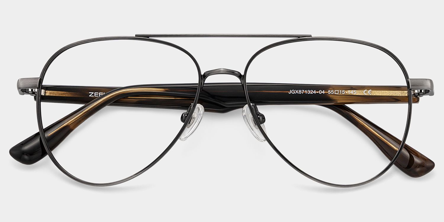 Aspen Black Aviator Mixed Frame Glasses for Men | ZEELOOL2