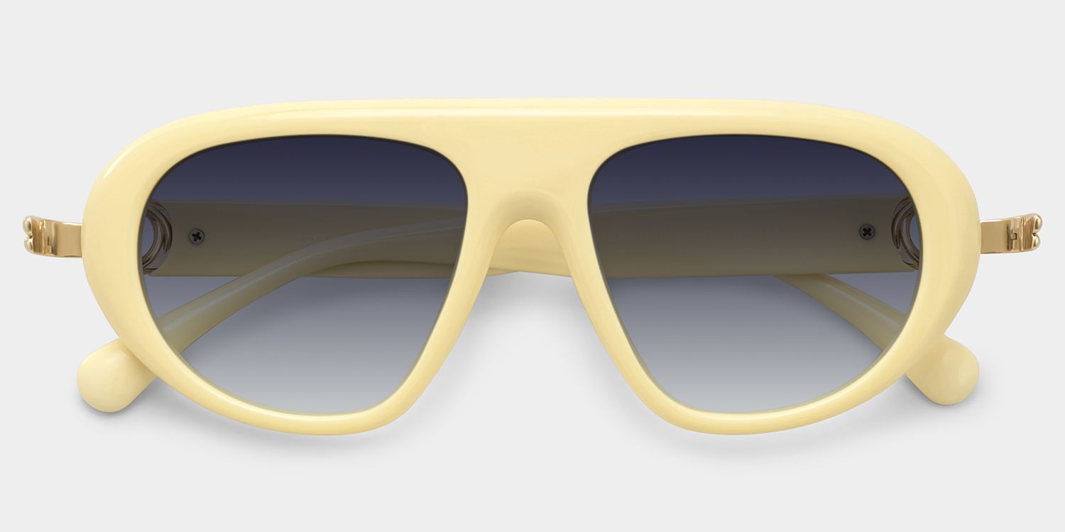 Aveline White Thin Aviator Full-Rim Glasses for Women | ZEELOOL1