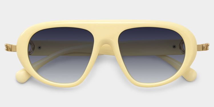 Aveline White Aviator Glasses