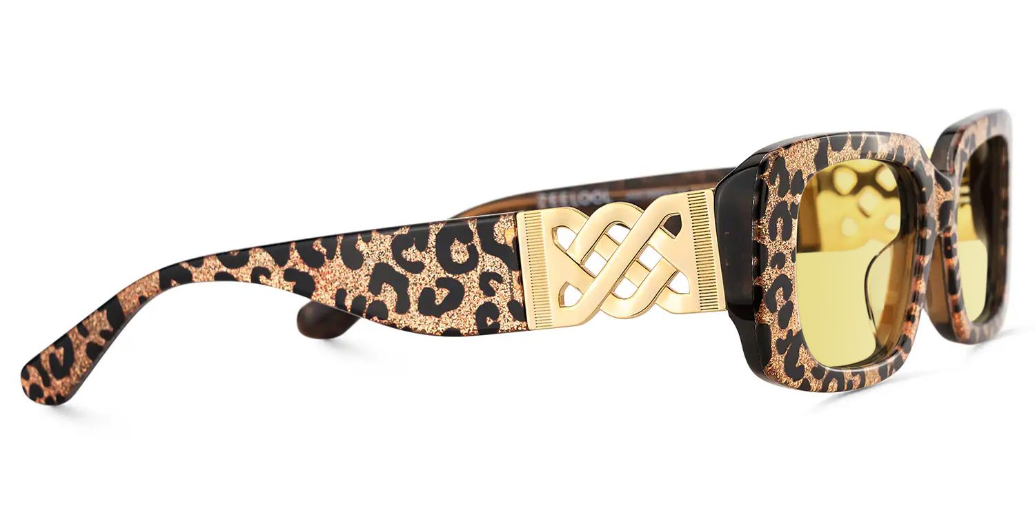 Jonas Rectangle Leopard Color Frame Glasses for Women | Zeelool3