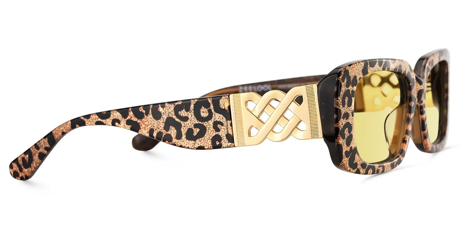 Jonas Rectangle Leopard Sunglasses3