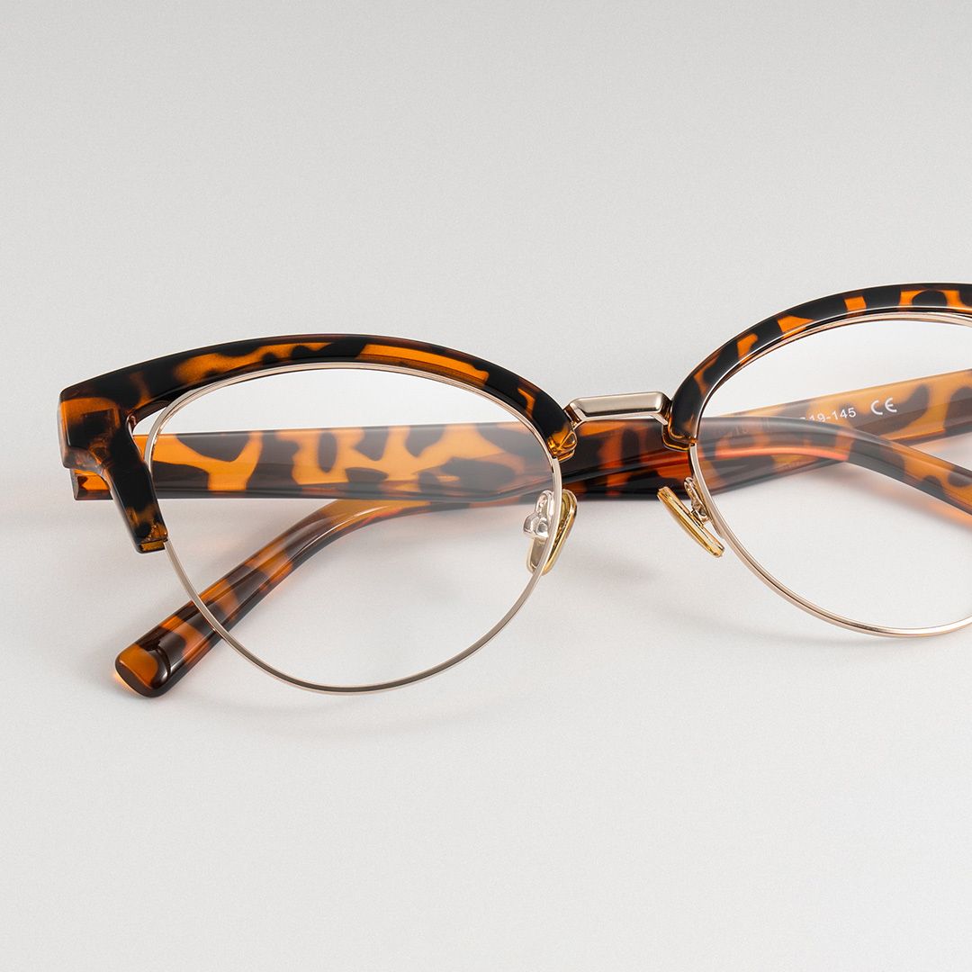 Charlene Tortoise Browline Cat Eye Glasses for Women | ZEELOOL0