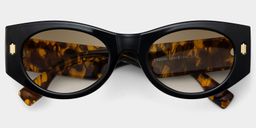 Reina Black Geometric Sunglasses2