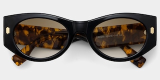 Reina Geometric Black Polarized Sunglasses2