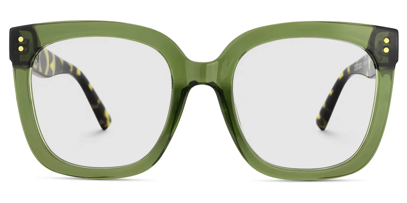 Ebony Green Tortoise Square Glasses3