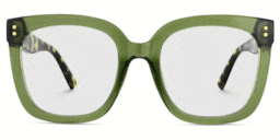 Ebony Square Green Tortoise Glasses1