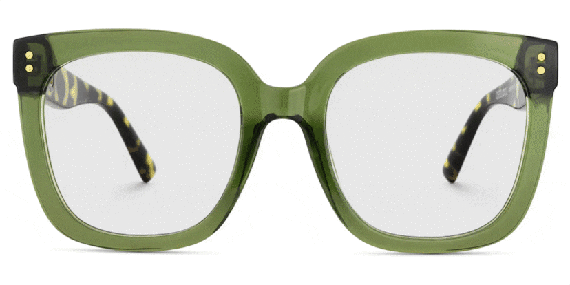 Ebony Square Green Tortoise Glasses