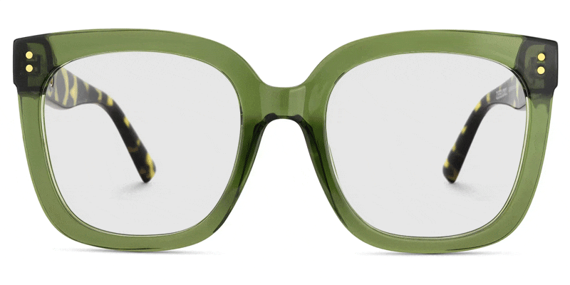 Ebony Square Green Tortoise Glasses