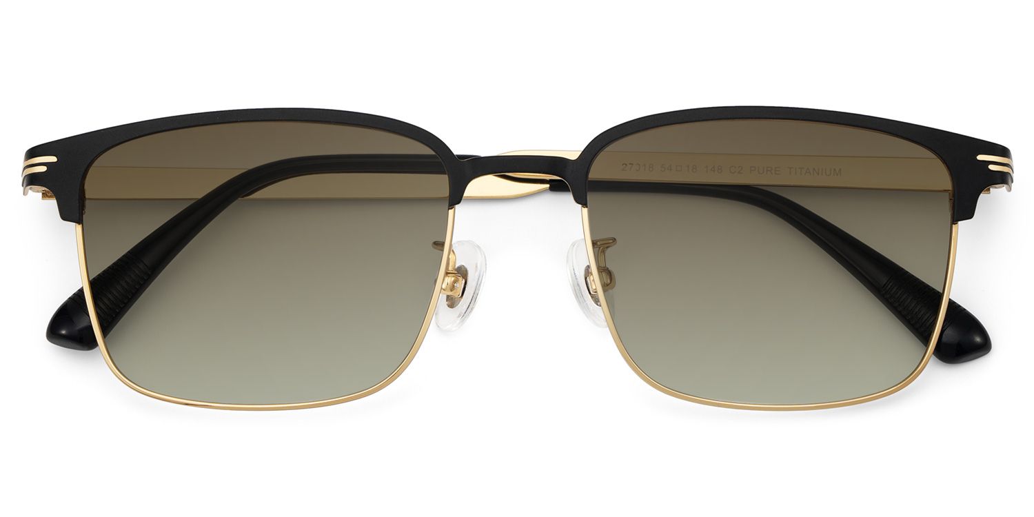 Charleston Titanium Gold Browline Frame Sunglasses | ZEELOOL1