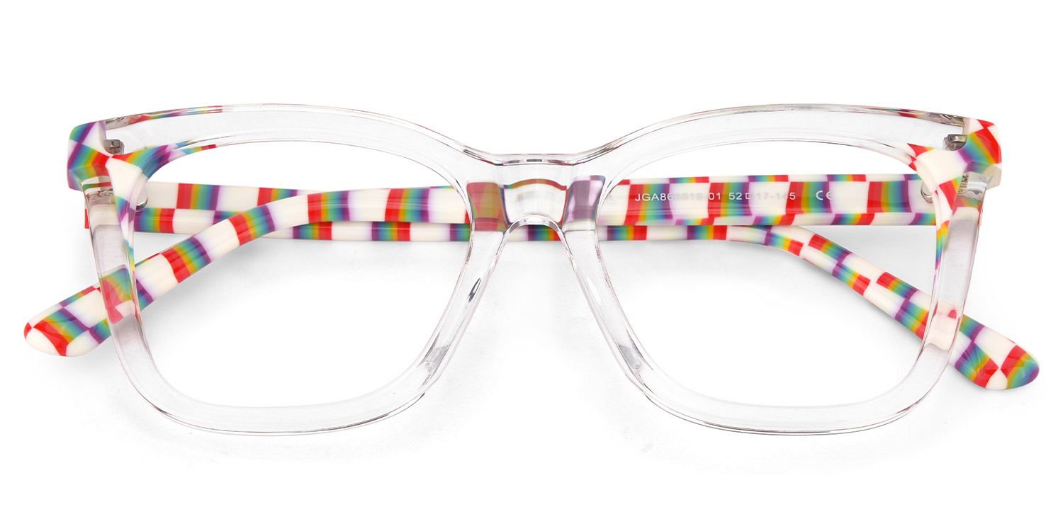 Square Clear Acetate Frame Eyeglasses | Zeelool2
