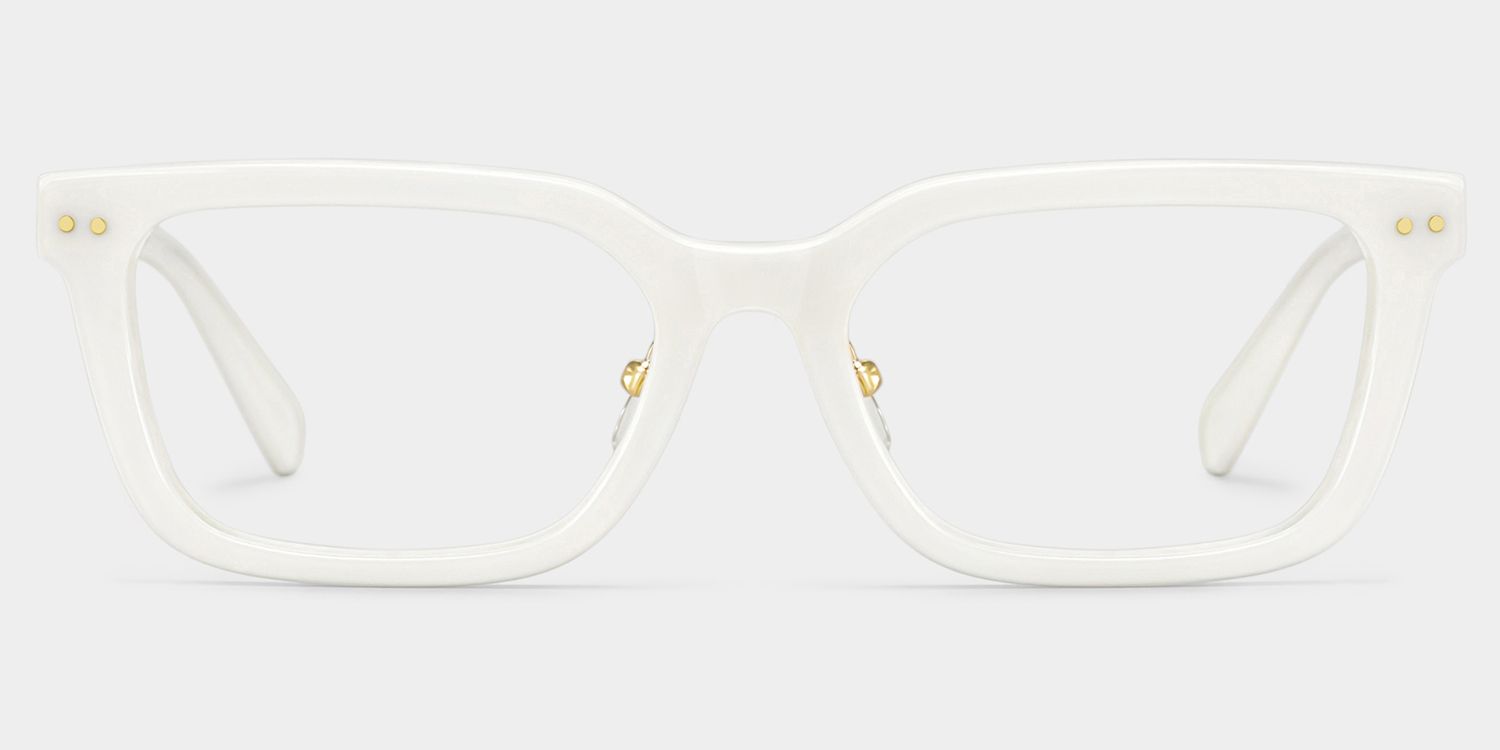 Remy White Rectangle Glasses | Clean Athleisure Style2
