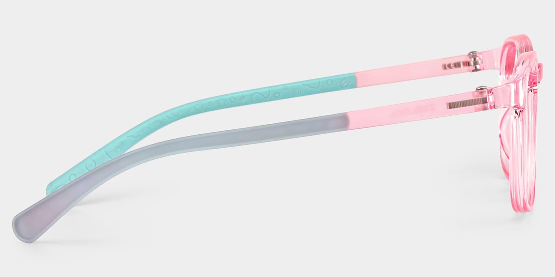 Kids Rectangle  Pink Green Amaker Frame Glasses | Zeelool3