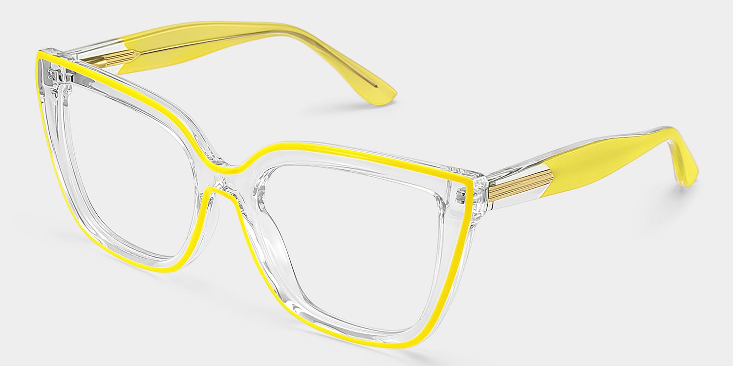 Mirta Square Yellow Glasses | Zeelool Glasses
