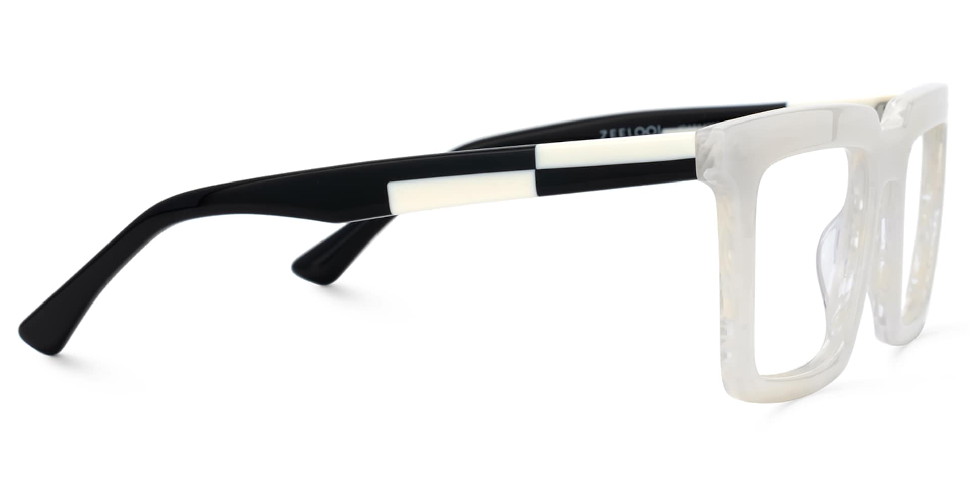 Leblanc Square White Acetate Glasses for Men | Zeelool3