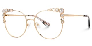 Wallice Cateye Gold Glasses1