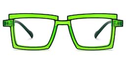 Zephyr Rectangle Green Glasses1