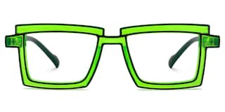 Zephyr Rectangle Green Glasses1