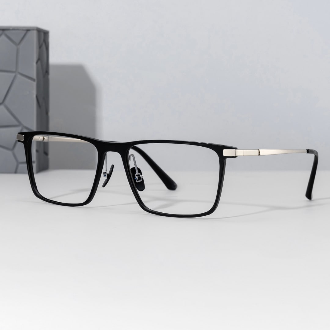 Lincoln Rectangle Black Glasses2