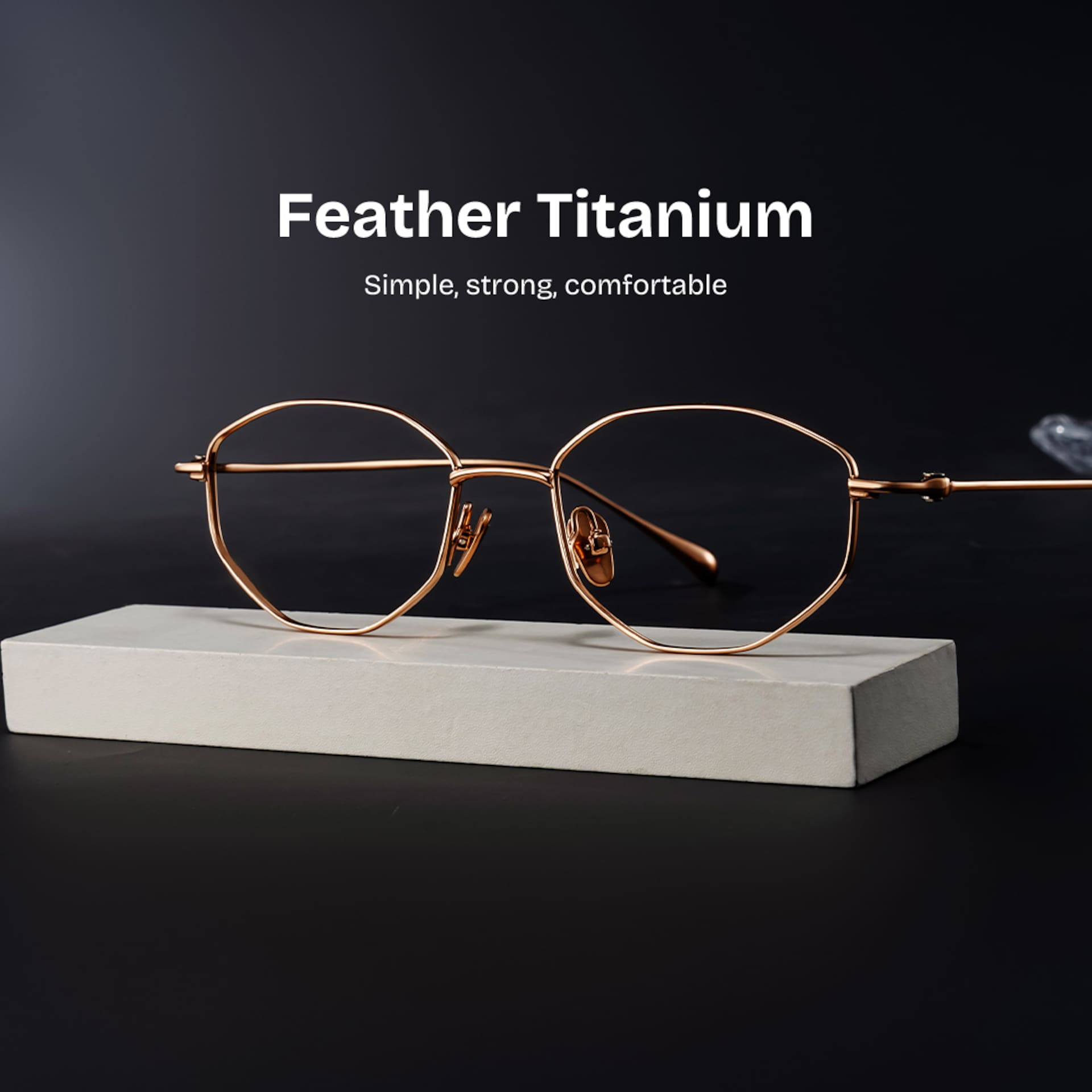 Everett Gold Frame Glasses with Geometric Frame Online |  ZEELOOL2