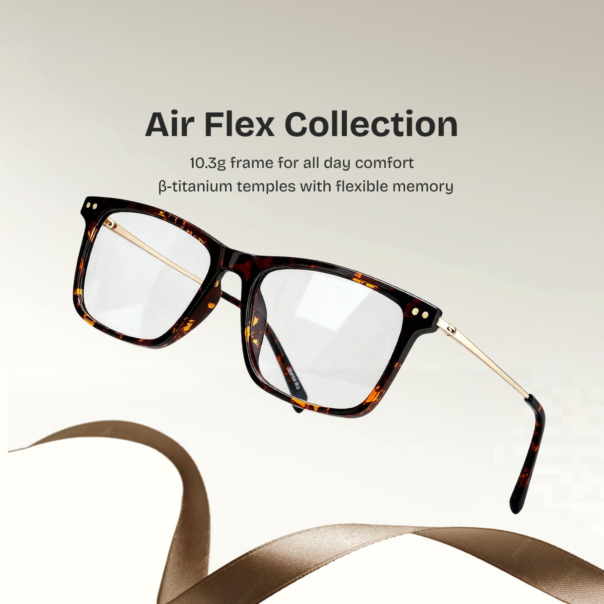 Eleanor Rectangle Brown Glasses with Wide Frame | ZEELOOL0